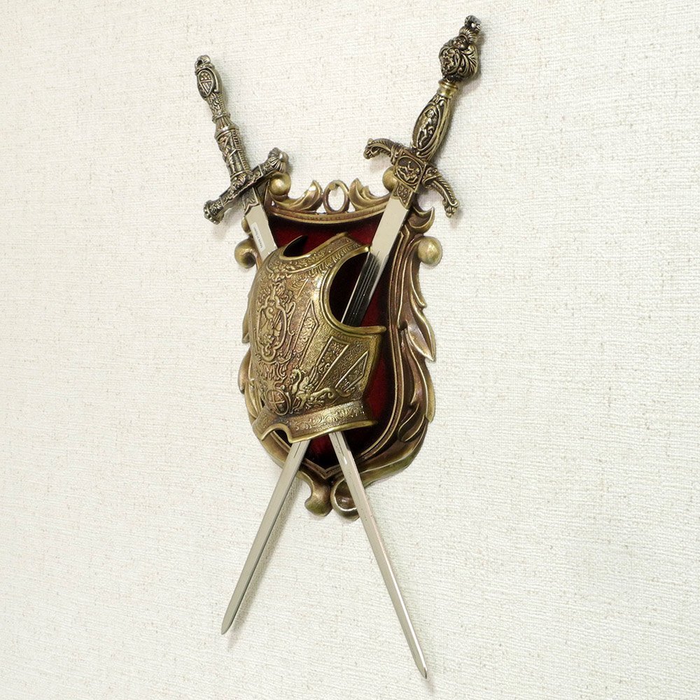 Amazon.co.jp: スペイン製 壁掛け 中世の騎士 パノプリア 甲冑